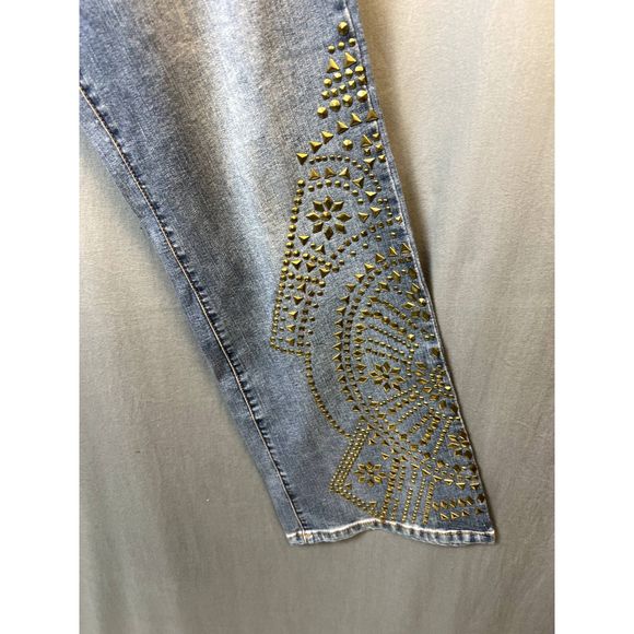 STYLE FADED BLUE WESTERN FLARE WITH STUD EMBELLISHMENT SZ US14: NWOT - Picture 4 of 6